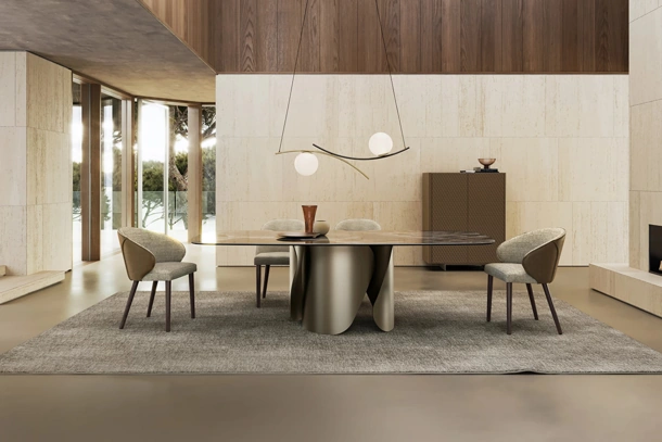 Tavolo Onda con top in ceramica di Eforma