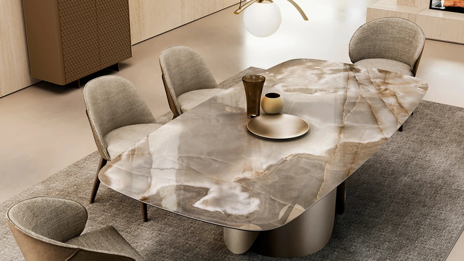Tavolo Onda con top in ceramica di Eforma