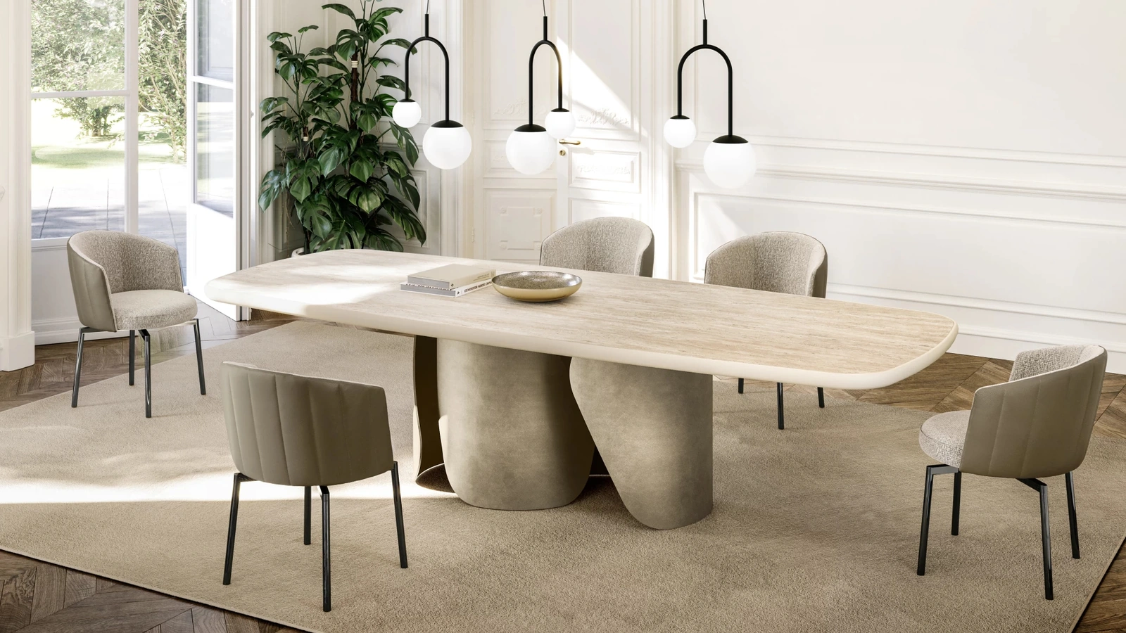 Tavolo Onda con top in ceramica king di Eforma