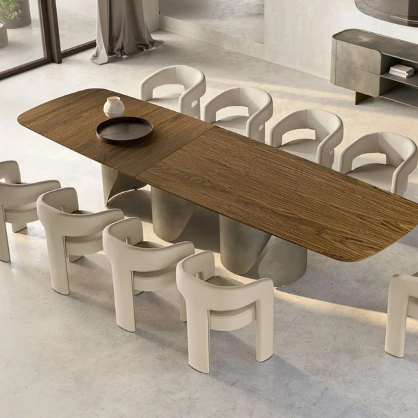 Tavolo Onda XL con top in legno di Eforma