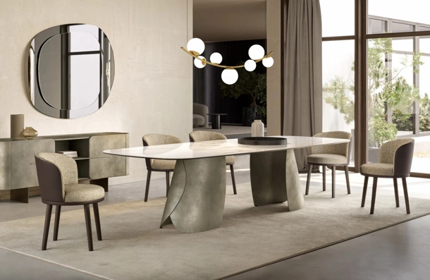Tavolo Perla con top in ceramica di Eforma