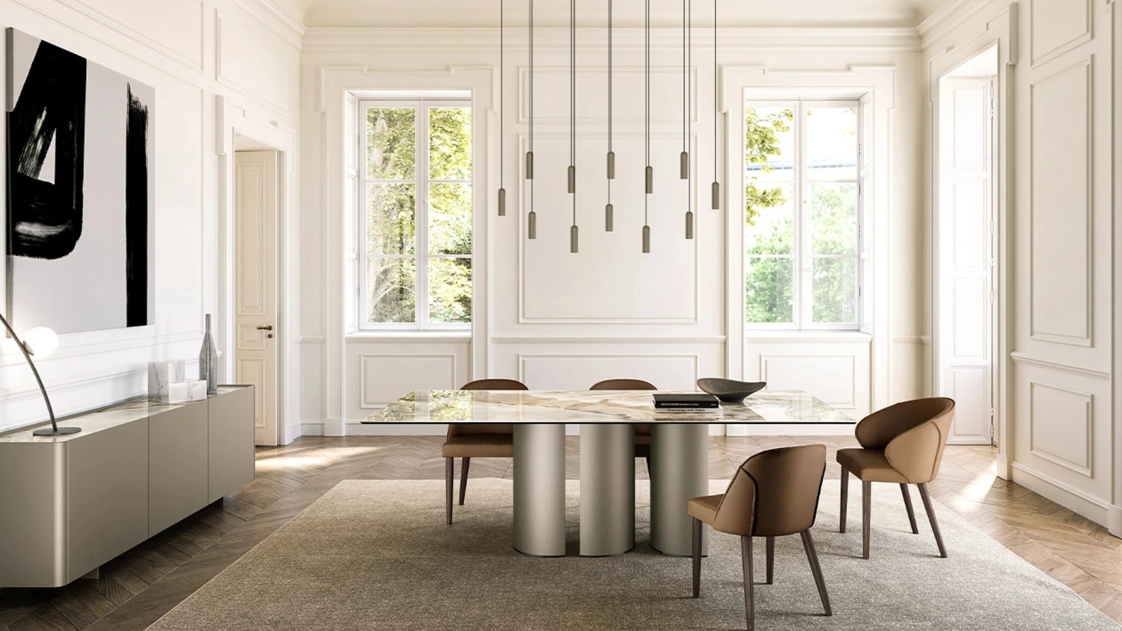 Tavolo Plai con top in ceramica di Eforma