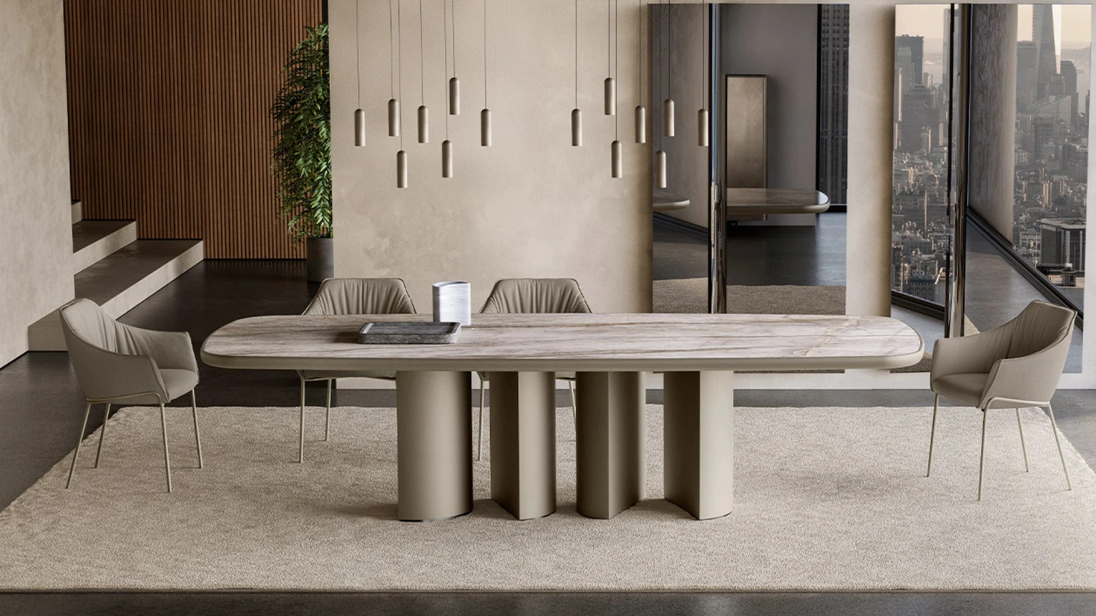 Tavolo Plai con top in ceramica king di Eforma