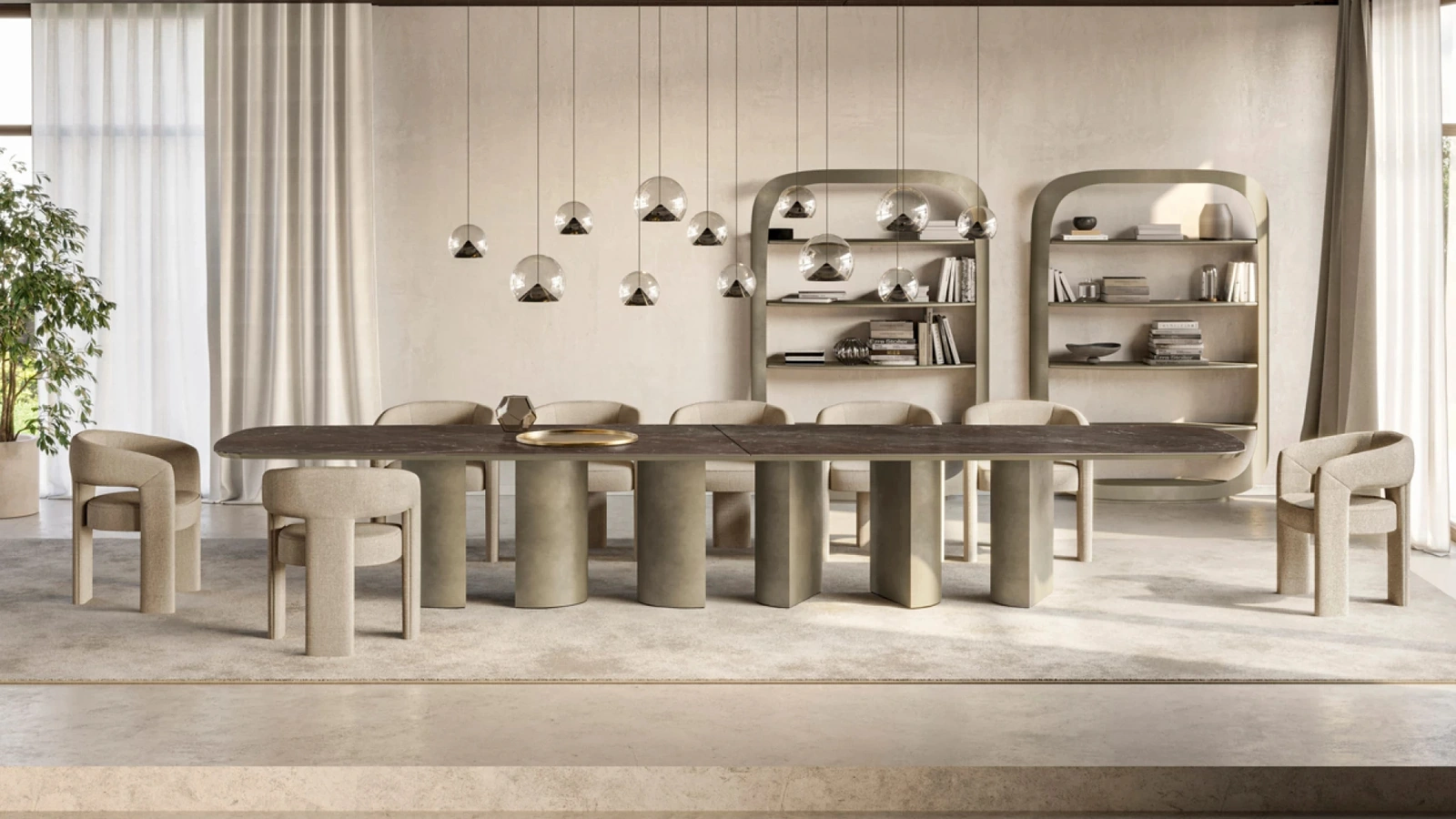 Tavolo Plai XL con top in ceramica di Eforma