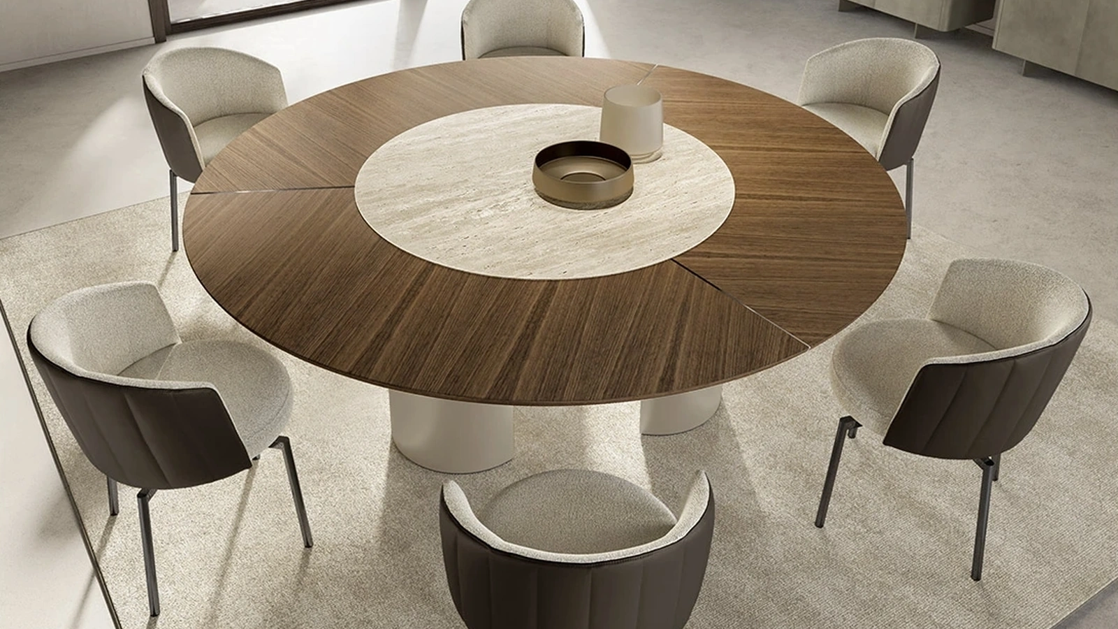 Tavolo Plai con top in legno e ceramica di Eforma