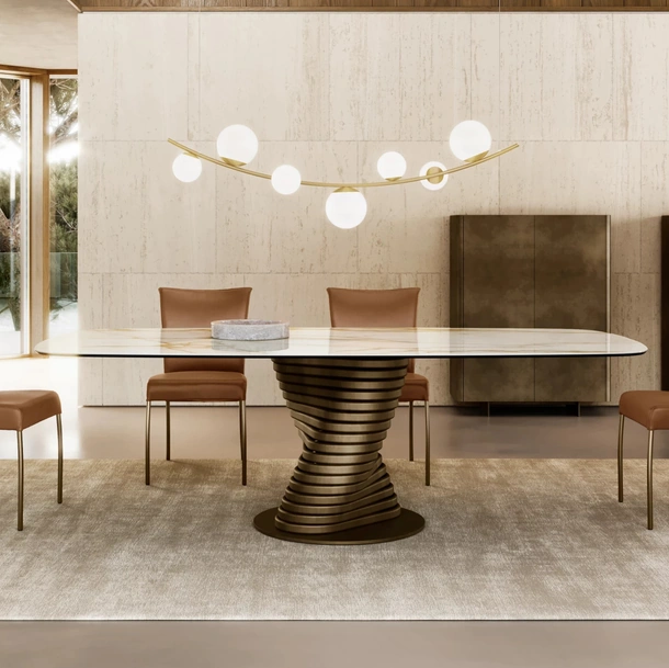 Tavolo Rotolo con top in ceramica di Eforma