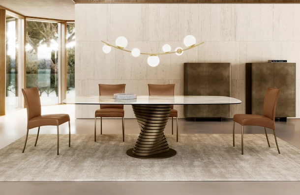 Tavolo Rotolo con top in ceramica di Eforma