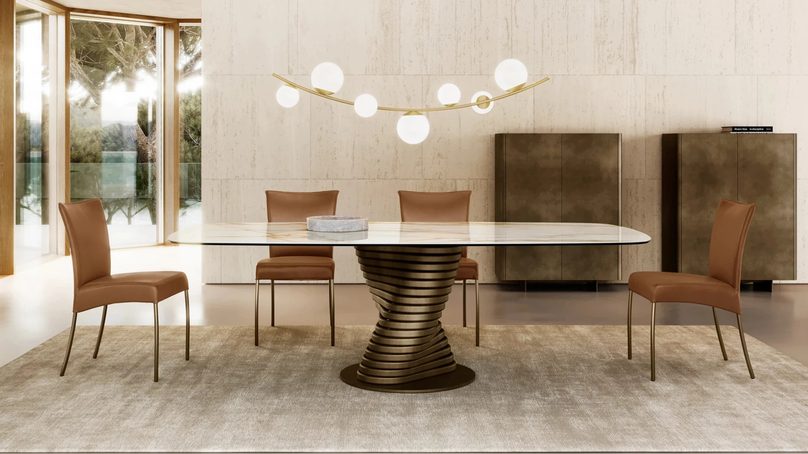 Tavolo Rotolo con top in ceramica di Eforma
