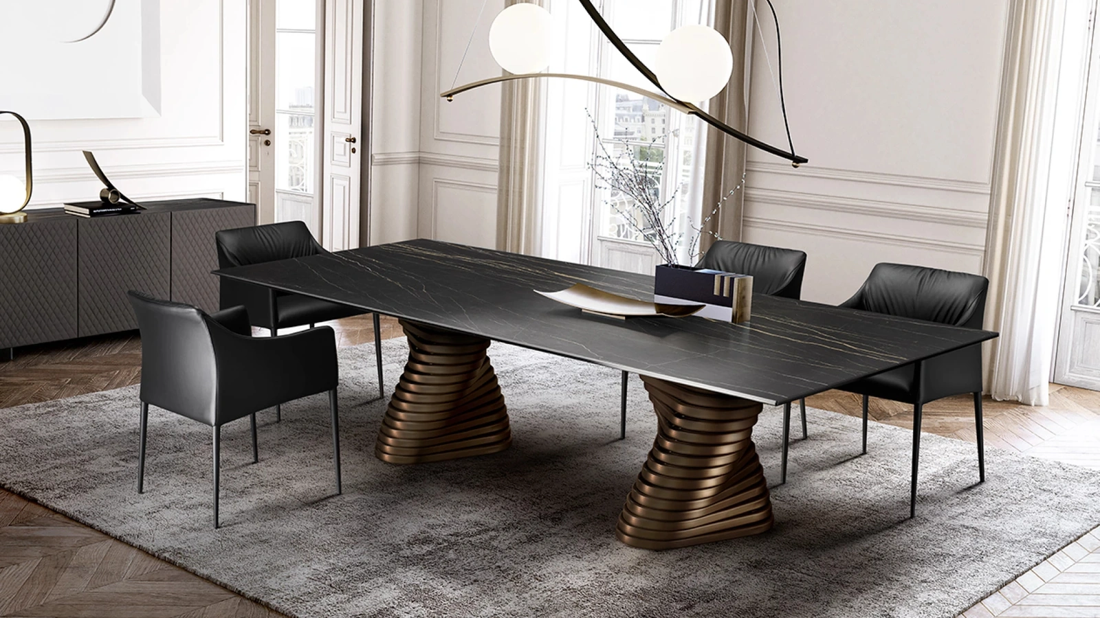 Tavolo Rotolo con top in ceramica di Eforma