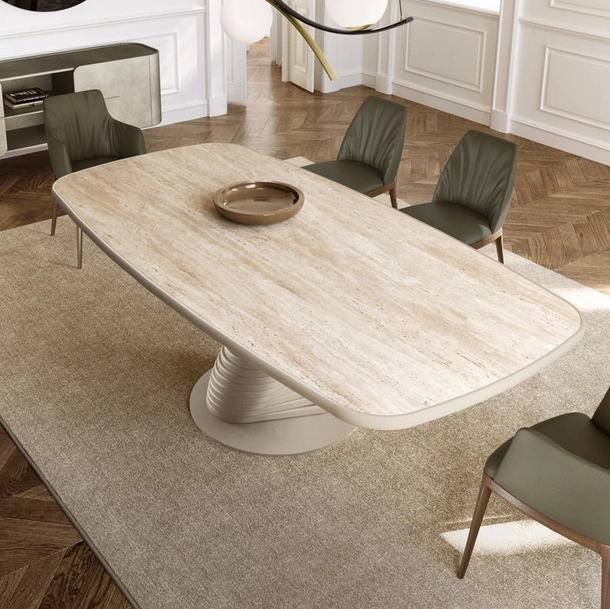 Tavolo Rotolo con top in ceramica king di Eforma