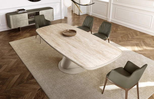 Tavolo Rotolo con top in ceramica king di Eforma