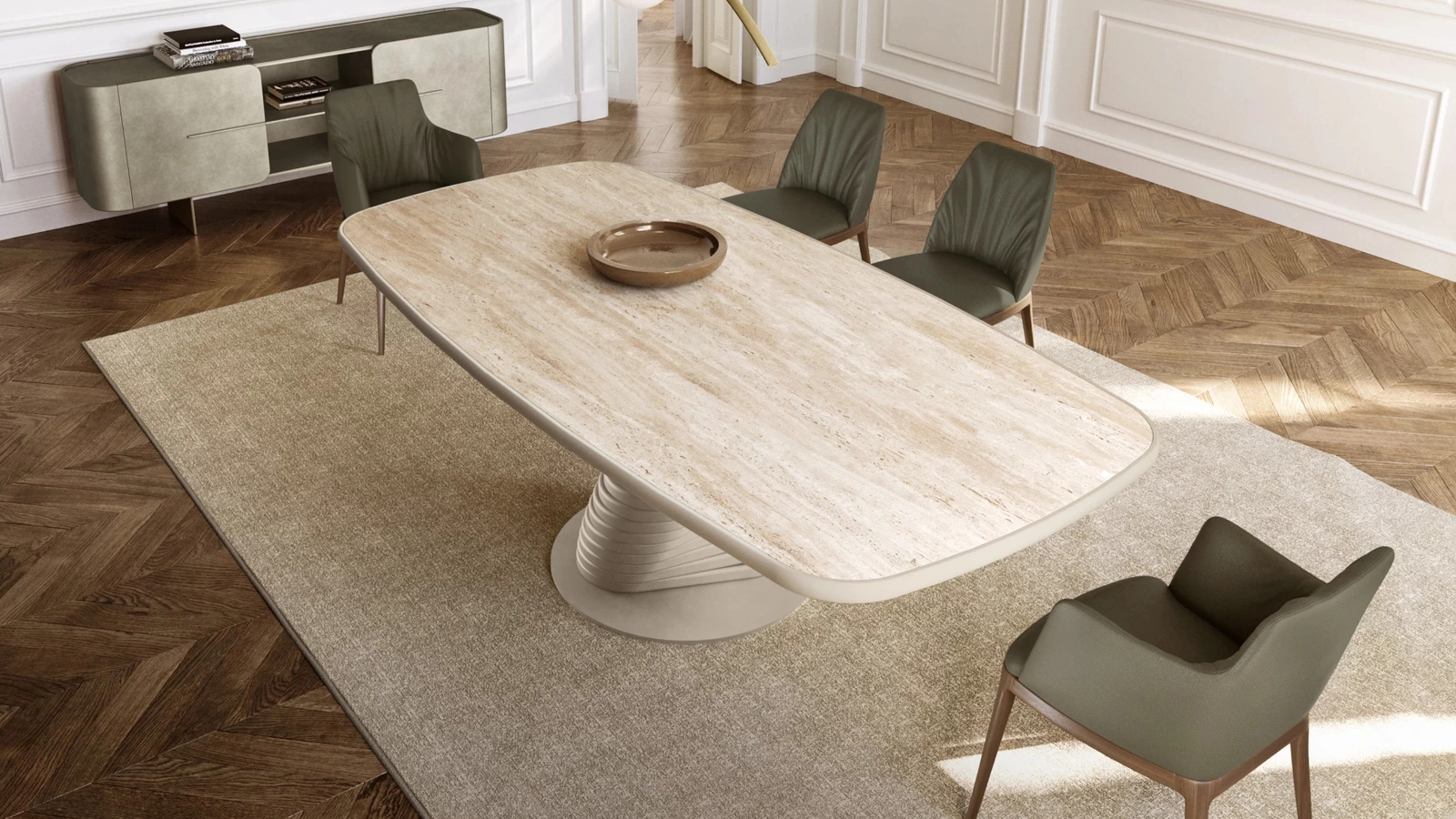 Tavolo Rotolo con top in ceramica king di Eforma