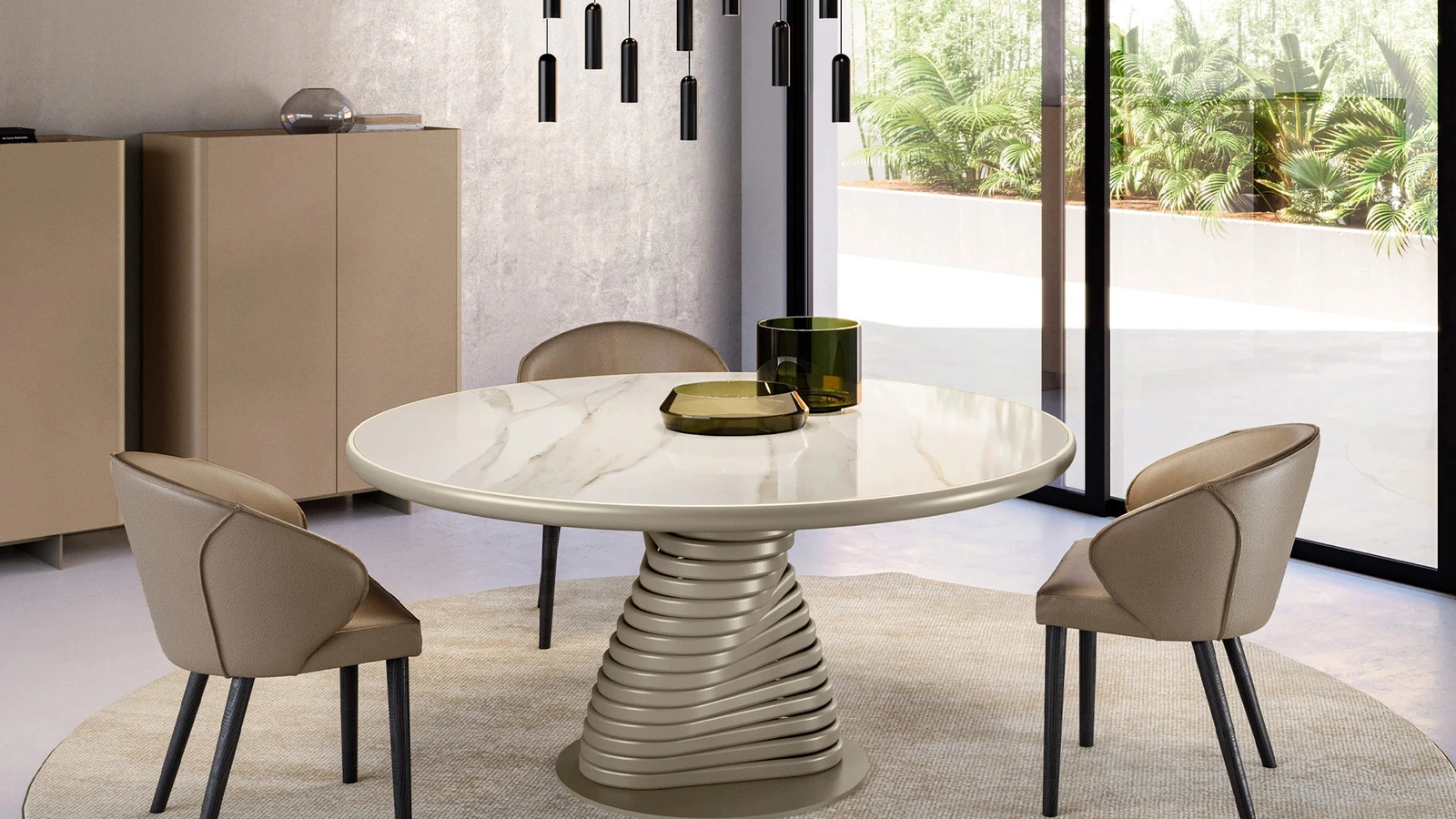 Tavolo Rotolo con top in ceramica king di Eforma