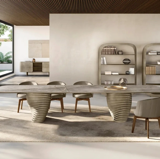 Tavolo Rotolo XL con top in ceramica di Eforma