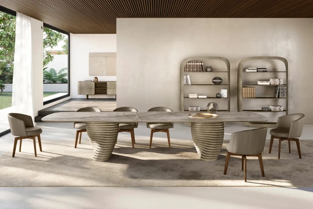 Tavolo Rotolo XL con top in ceramica di Eforma