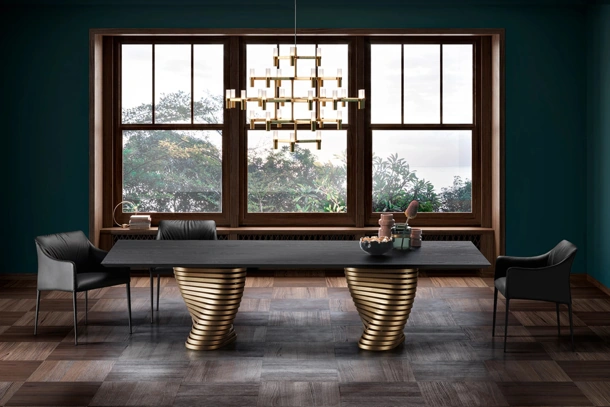 Tavolo Rotolo con top in legno di Eforma
