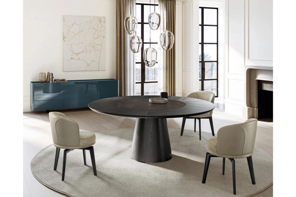 Tavolo Teo con top in legno e ceramica di Eforma
