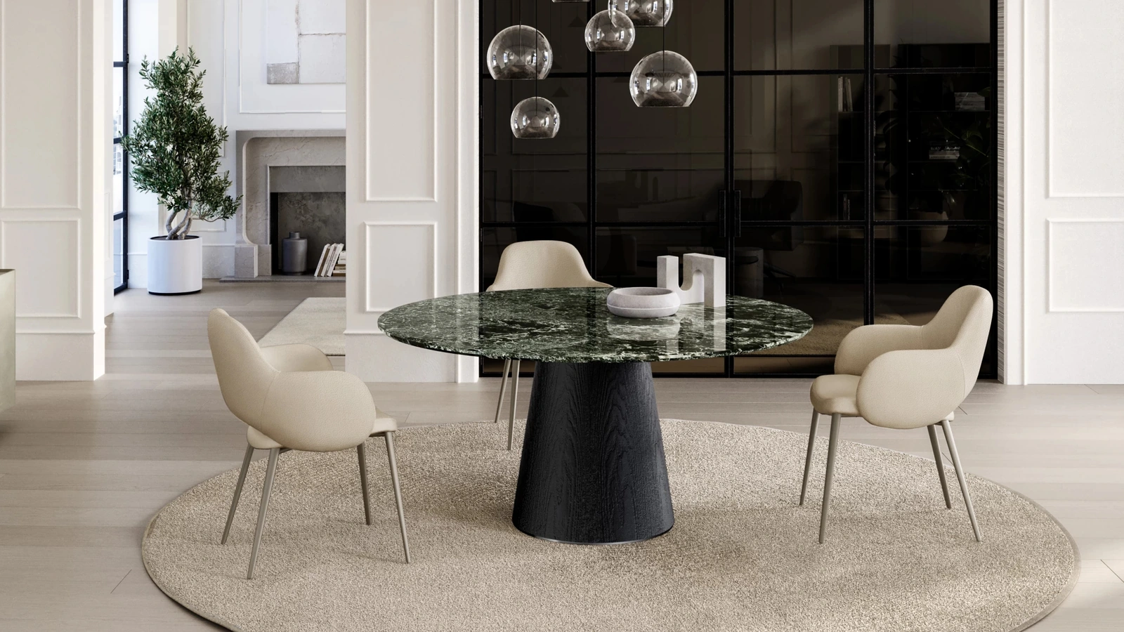 Tavolo Teo con top in marmo di Eforma