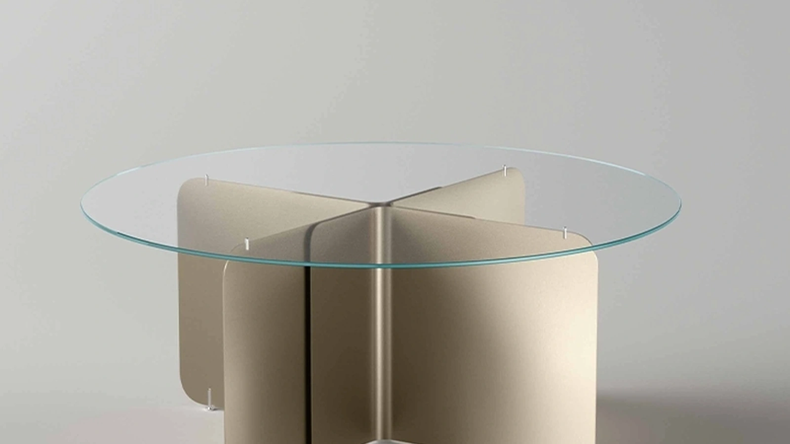 Tavolo Pleat in vetro e metallo di Tonelli