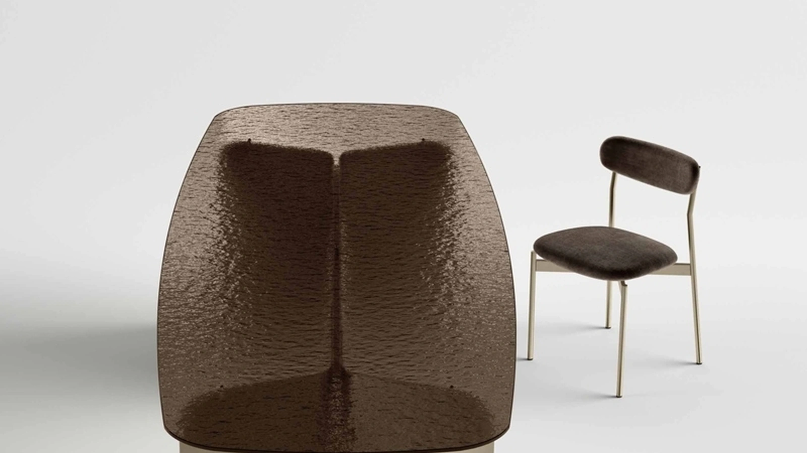 Tavolo Pleat in vetro e metallo di Tonelli