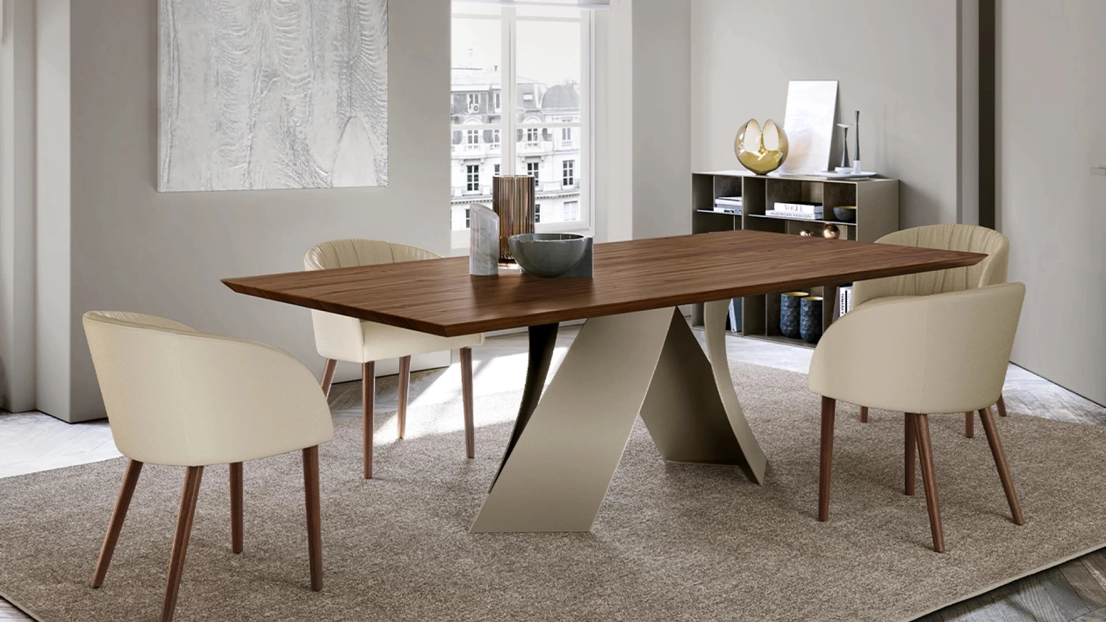 Tavolo Twist con top in legno di Eforma
