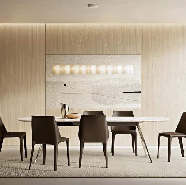 Tavolo Zefiro con top in marmo di Flexform