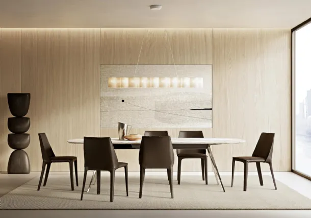 Tavolo Zefiro con top in marmo di Flexform