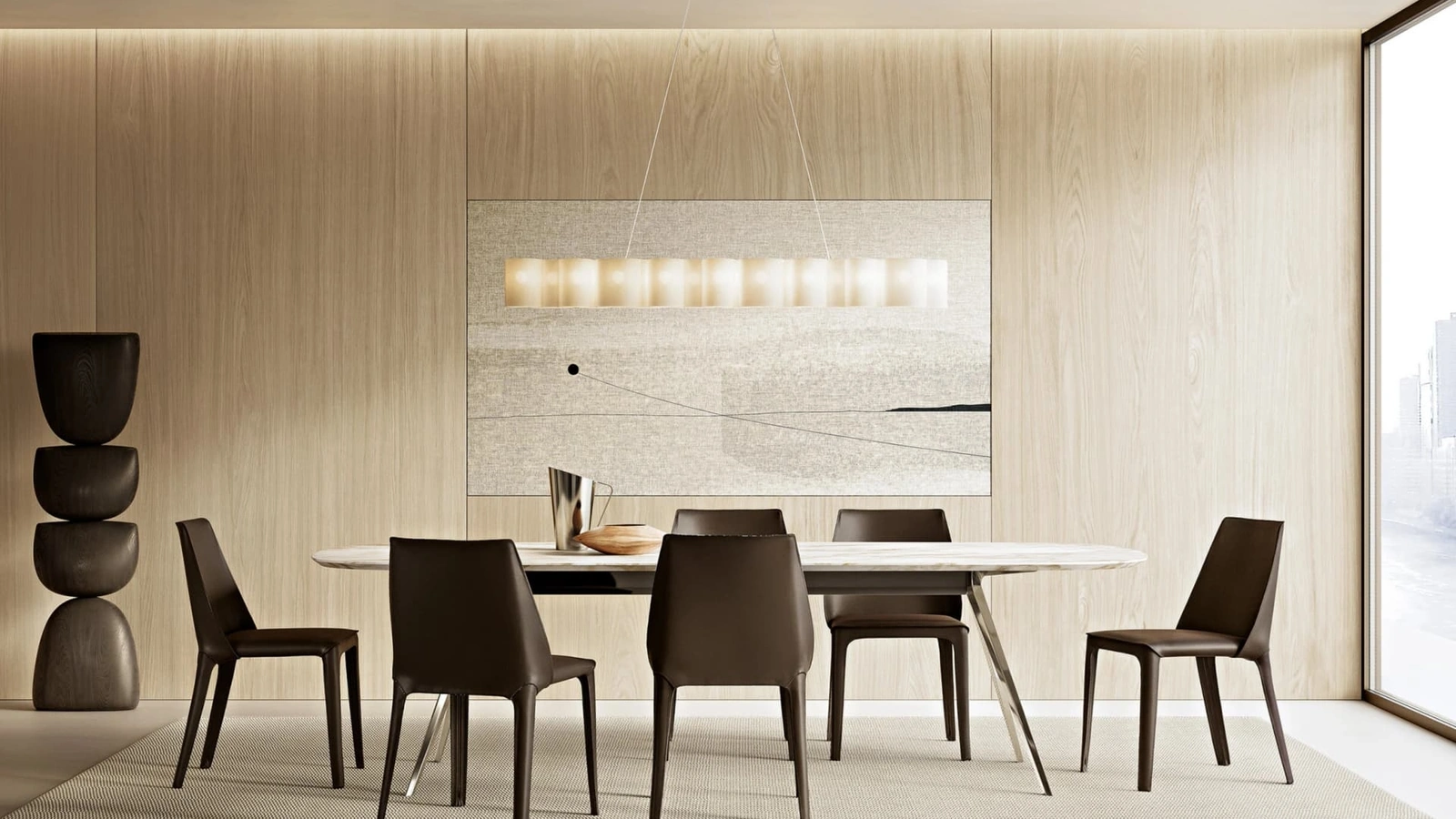 Tavolo Zefiro con top in marmo di Flexform