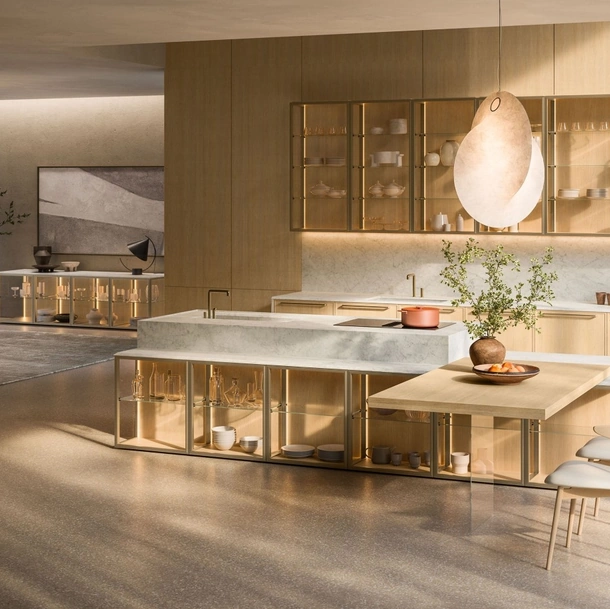 Cucina Design con isola Antis Project 2 in Rovere di Euromobil