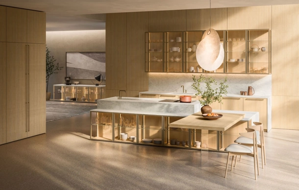 Cucina Design con isola Antis Project 2 in Rovere di Euromobil