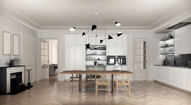 Cucina Design ad angolo Filò Project 3 in laccato opaco Bianco di Euromobil