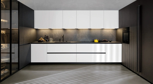 Cucina Design angolare Telero Project 7 di Euromobil