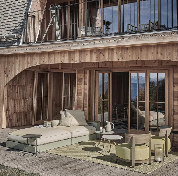 Pouf in corda di polipropilene intrecciata Any Day Outdoor di Flexform
