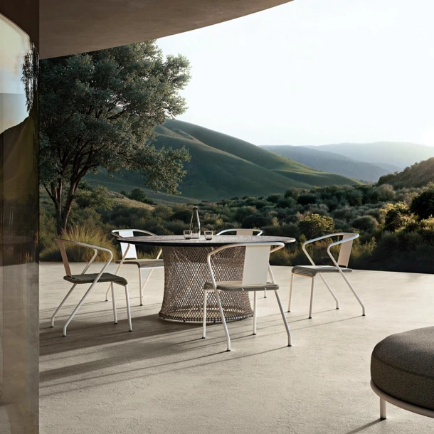 Sedia in metallo Calipso Cord di Flexform