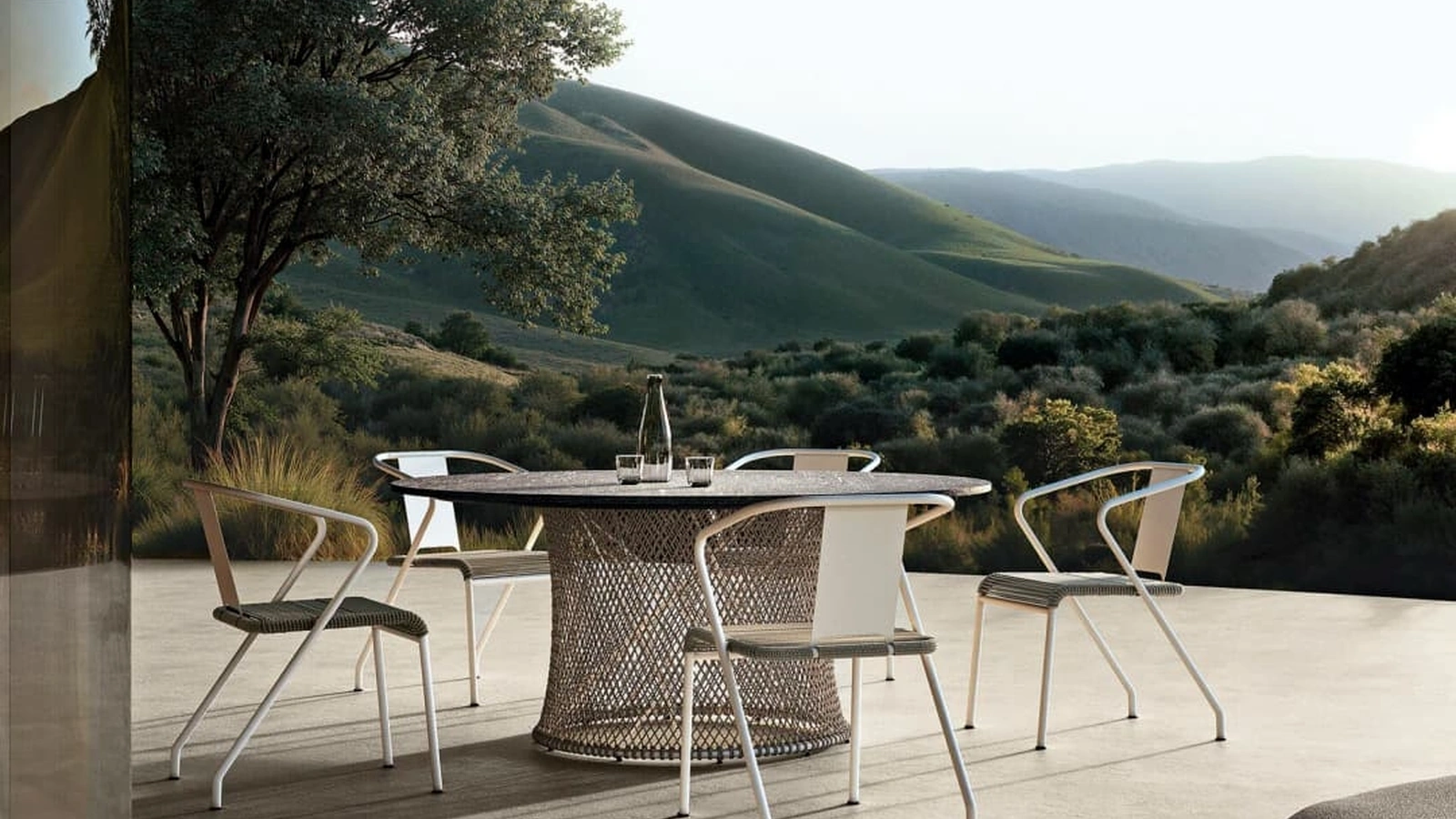 Sedia in metallo Calipso Cord di Flexform