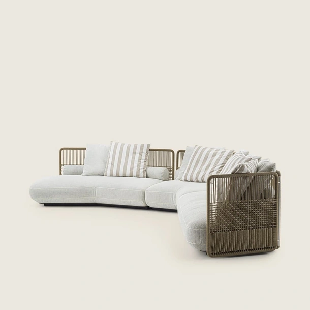 Divano Everett Outdoor in corda di polipropilene di Flexform