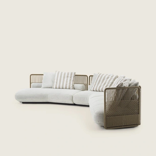 Divano Everett Outdoor in corda di polipropilene di Flexform