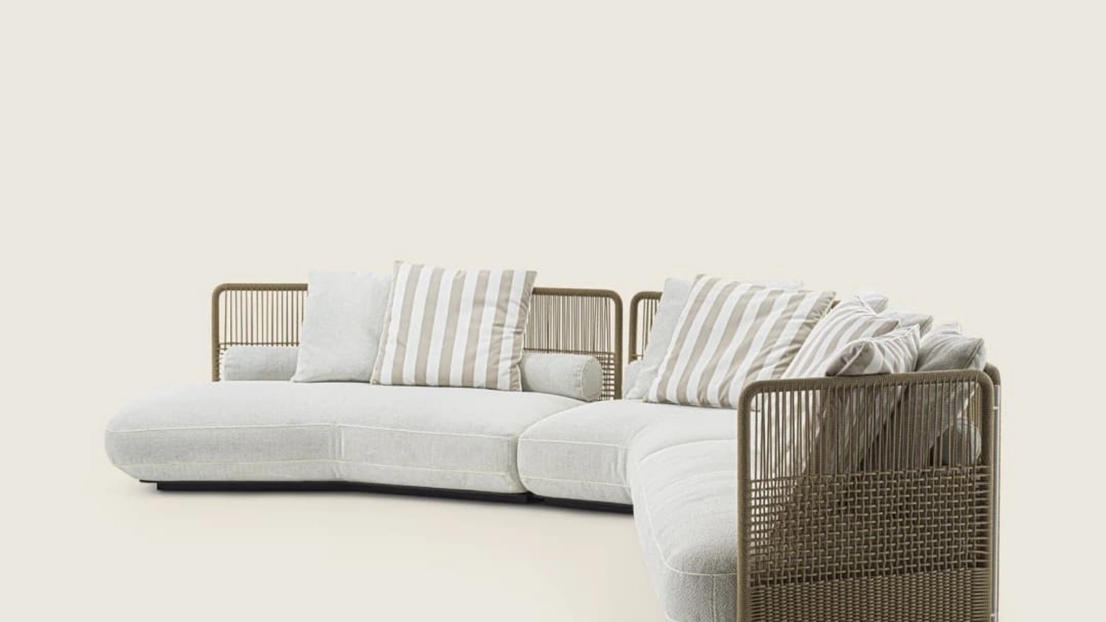 Divano Everett Outdoor in corda di polipropilene di Flexform