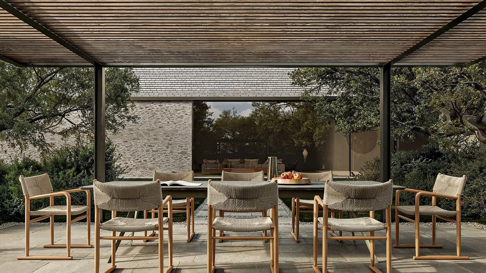 Sedia in massello di Iroko Kim di Flexform