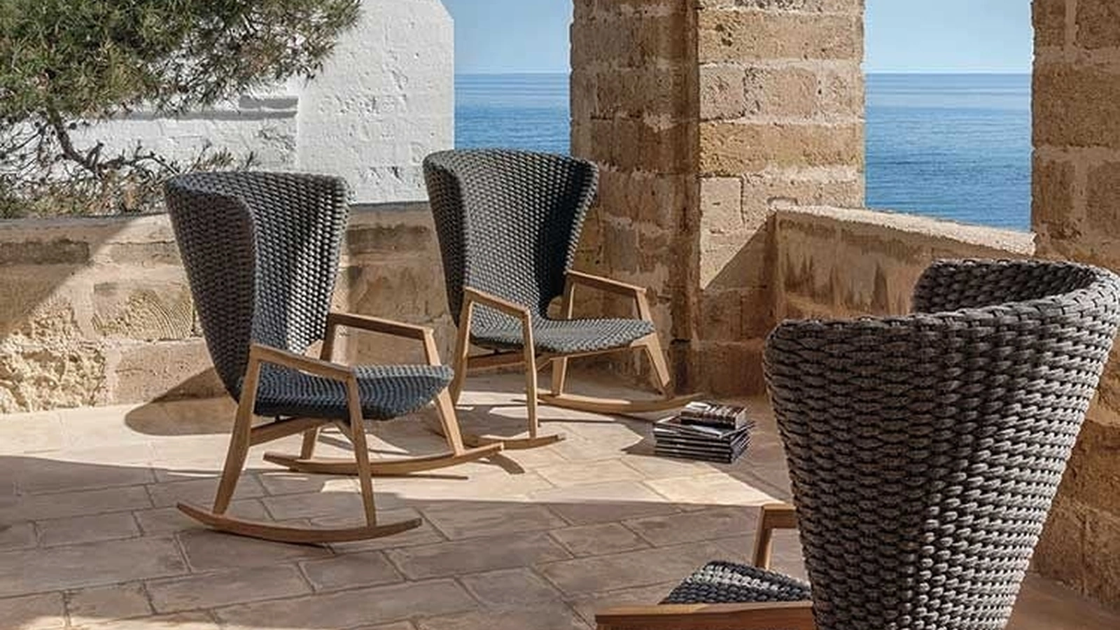 Poltrona a dondolo Knit di Ethimo