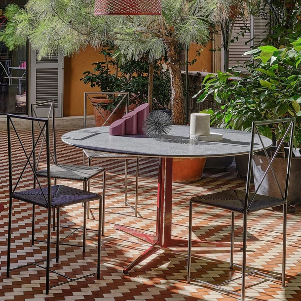 Sedia in acciaio Moka Outdoor di Flexform