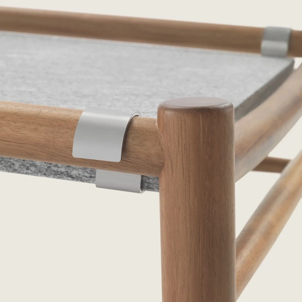 Tavolino in pietra e legno Tessa Outdoor di Flexform