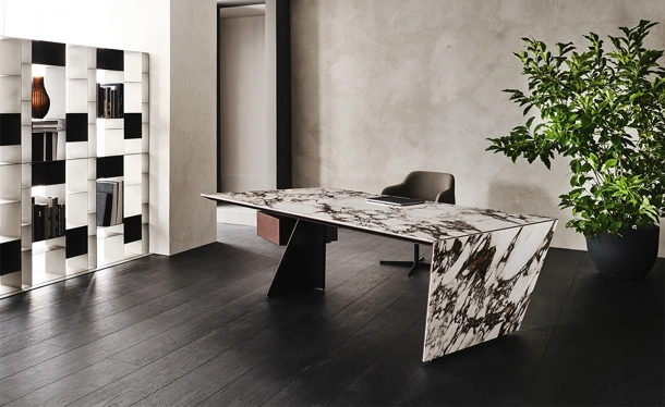 Scrivania direzionale in ceramica Nasdaq Keramik di Cattelan Italia