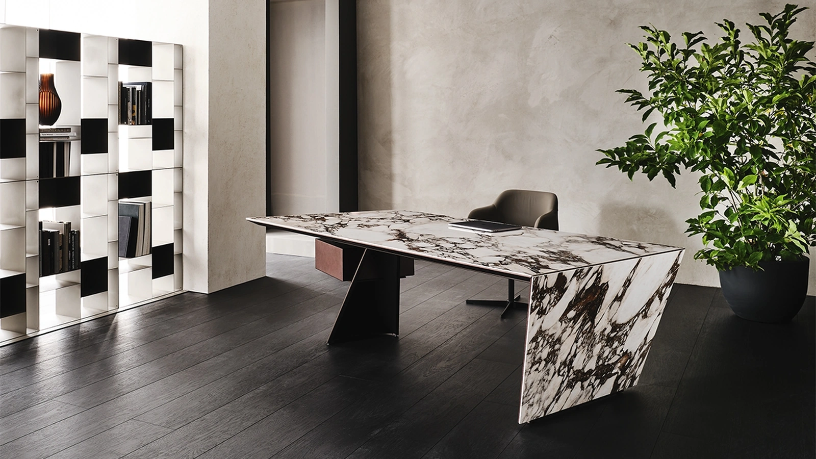 Scrivania direzionale in ceramica Nasdaq Keramik di Cattelan Italia