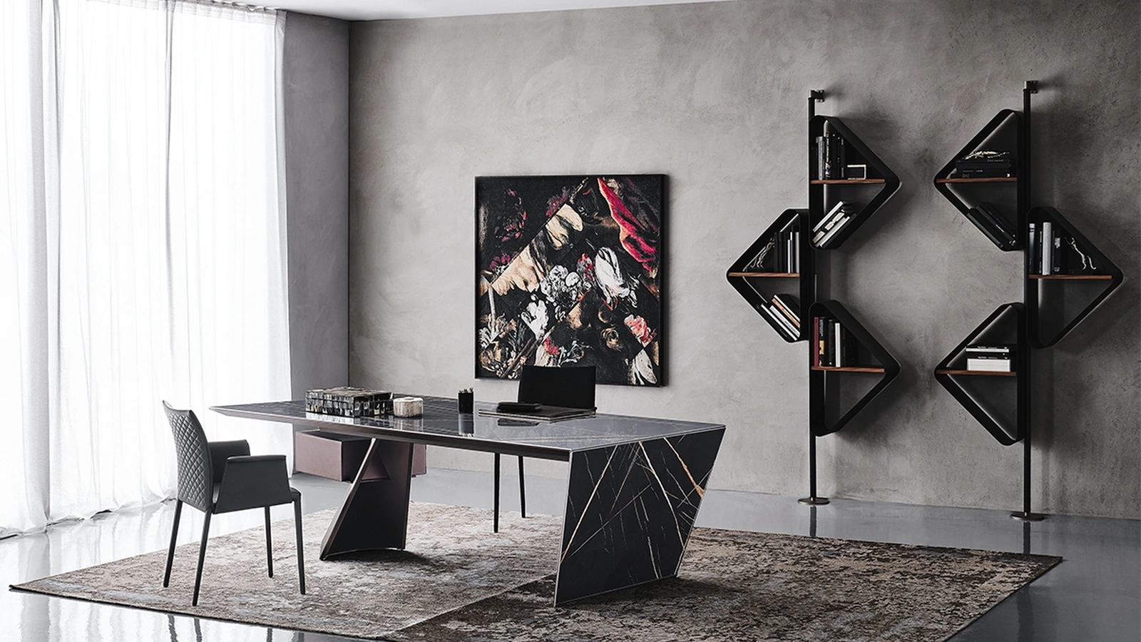 Scrivania direzionale in ceramica Nasdaq Keramik di Cattelan Italia